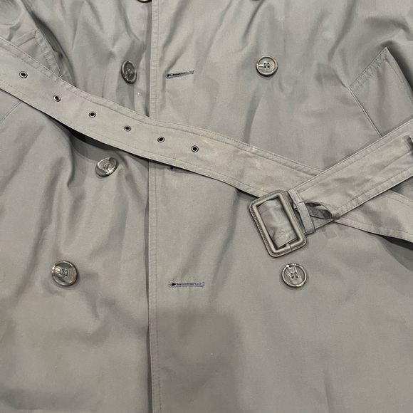 [42/US:M]Vintage 80s Moores Men's Gray Belted Trench Coat - Picture 2 of 11